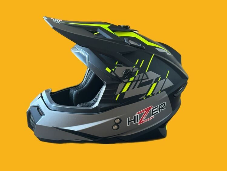 Шлем мото кроссовый HIZER J6801 (L/59-60) #1 gray/lemon